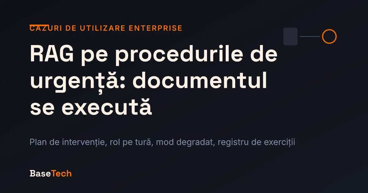 Ilustrație abstractă cu un plan de intervenție citit sub presiune de timp și pașii distincți primiți de fiecare rol